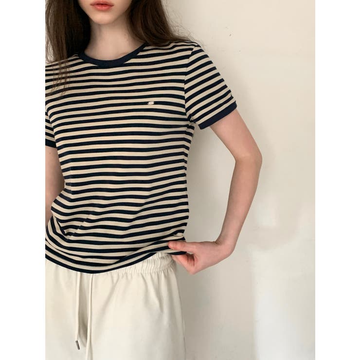 エント ストライプリンガーTシャツ DS26088 | BEIDELLI | 詳細画像3 