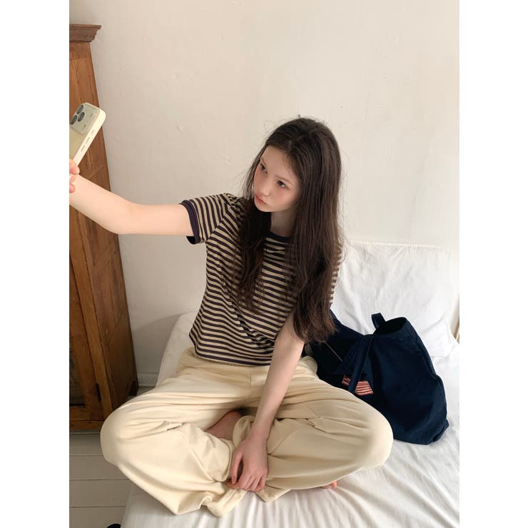 エント ストライプリンガーTシャツ DS26088 | BEIDELLI | 詳細画像8 