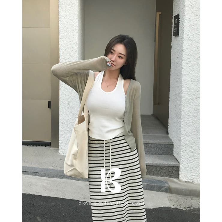 KHAKI | ペール、シースルー長袖カーディガン cd1271 | BEIDELLI