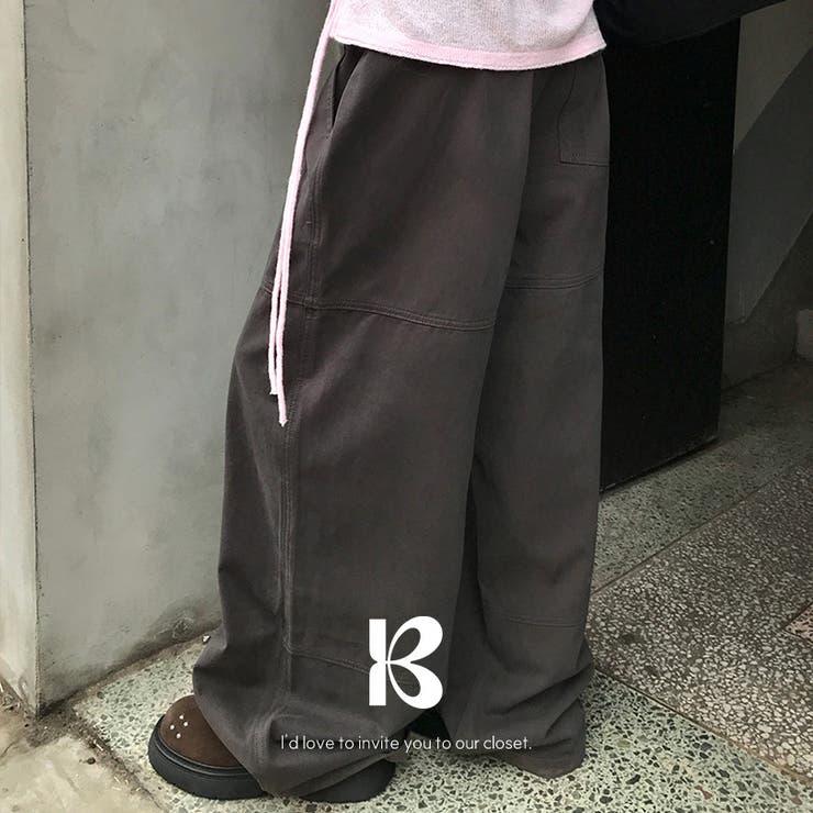 CHARCOAL | グレープ 切り替えコットンパンツ pt1547 | BEIDELLI