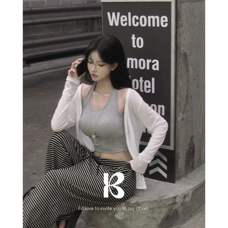 GRAY | もちもち、ホールターネックキャミソール ts1421 | BEIDELLI