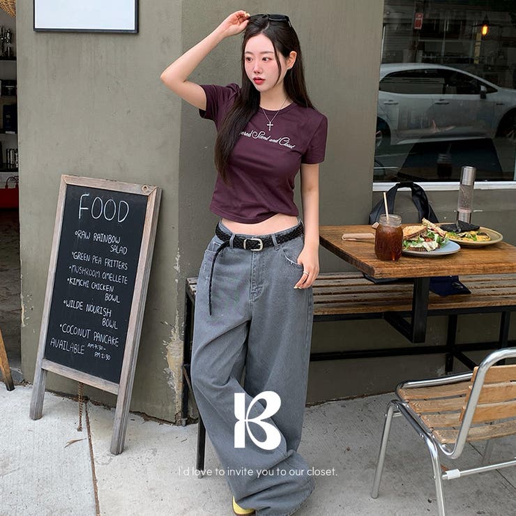 PURPLE | レス レターリング半袖Tシャツ  ts1527 | BEIDELLI