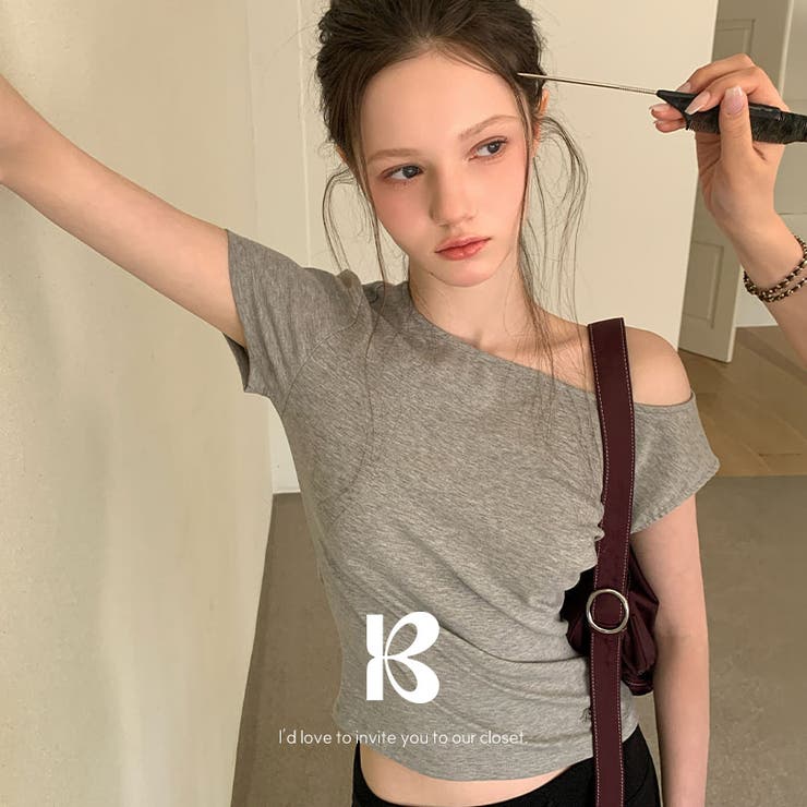 GRAY | リルカ アシンメトリーオフショルＴシャツ DS26146 | BEIDELLI