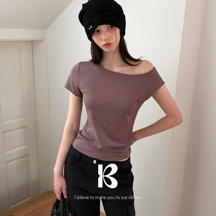 PINK | リルカ アシンメトリーオフショルＴシャツ DS26146 | BEIDELLI