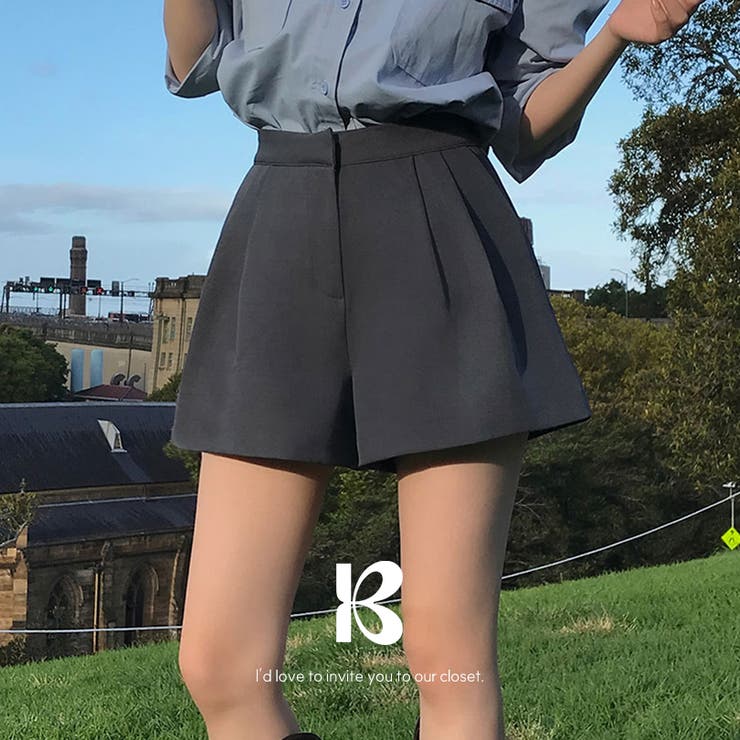 CHARCOAL | ムーブ、デイリーピンタックショートパンツ pt1455 | BEIDELLI