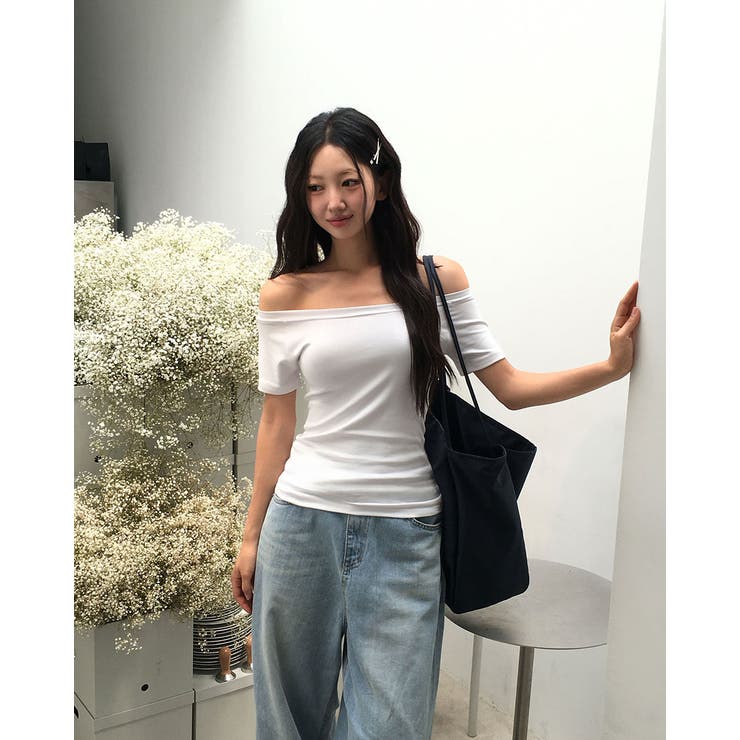 ミューズ、スリムフィットオフショルダー半袖Tシャツ ts1416 | BEIDELLI | 詳細画像6 