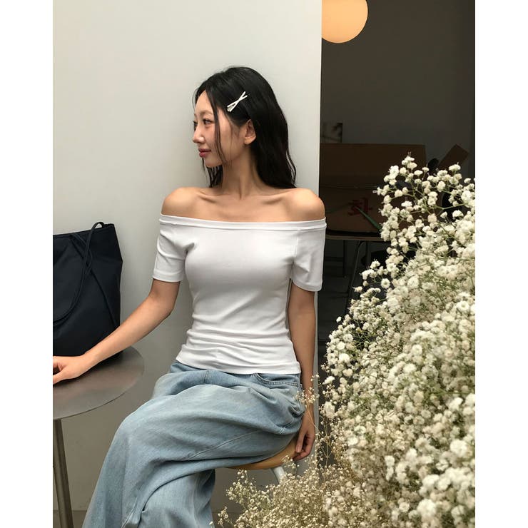 ミューズ、スリムフィットオフショルダー半袖Tシャツ ts1416 | BEIDELLI | 詳細画像9 