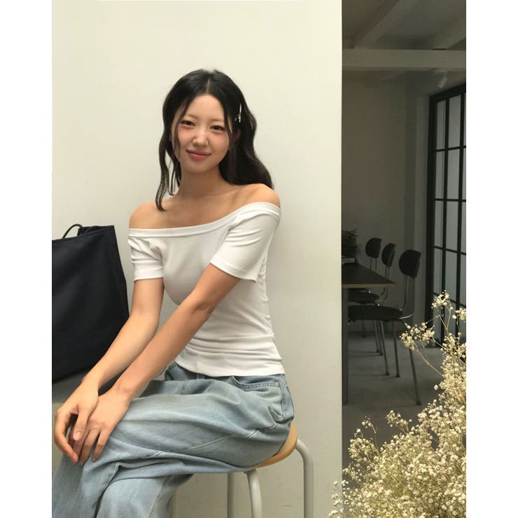 ミューズ、スリムフィットオフショルダー半袖Tシャツ ts1416 | BEIDELLI | 詳細画像10 