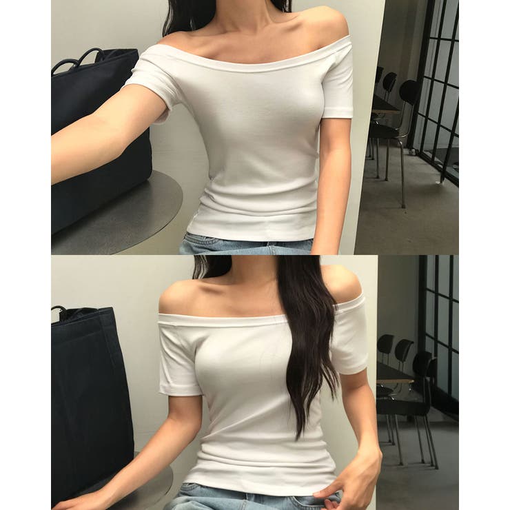 ミューズ、スリムフィットオフショルダー半袖Tシャツ ts1416 | BEIDELLI | 詳細画像11 