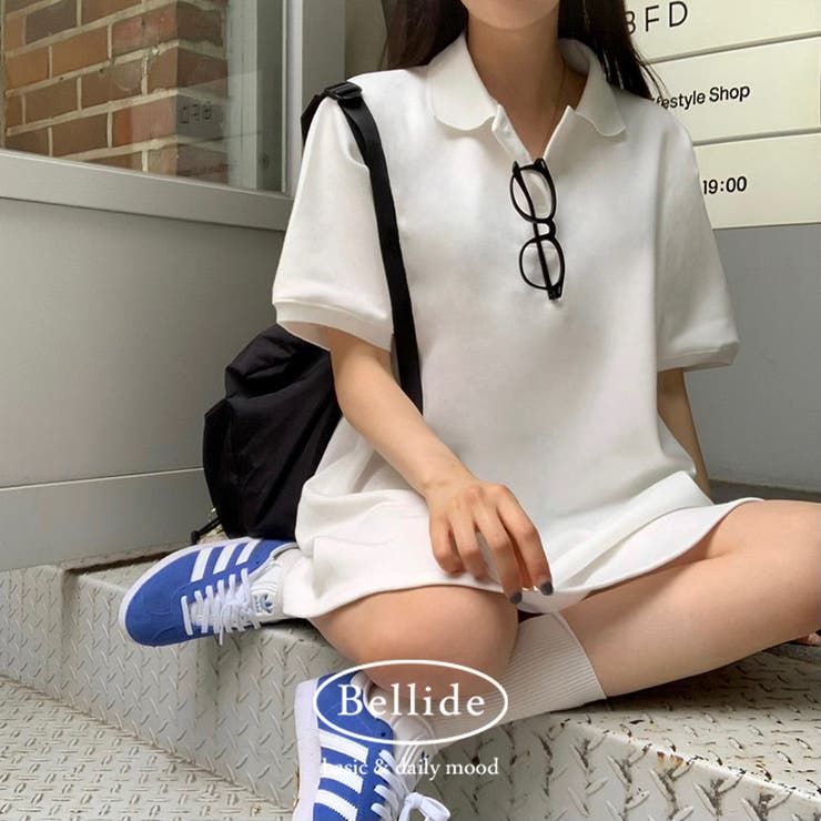 WHITE | ルーズフィット、フレアPKワンピース op1278 | BEIDELLI