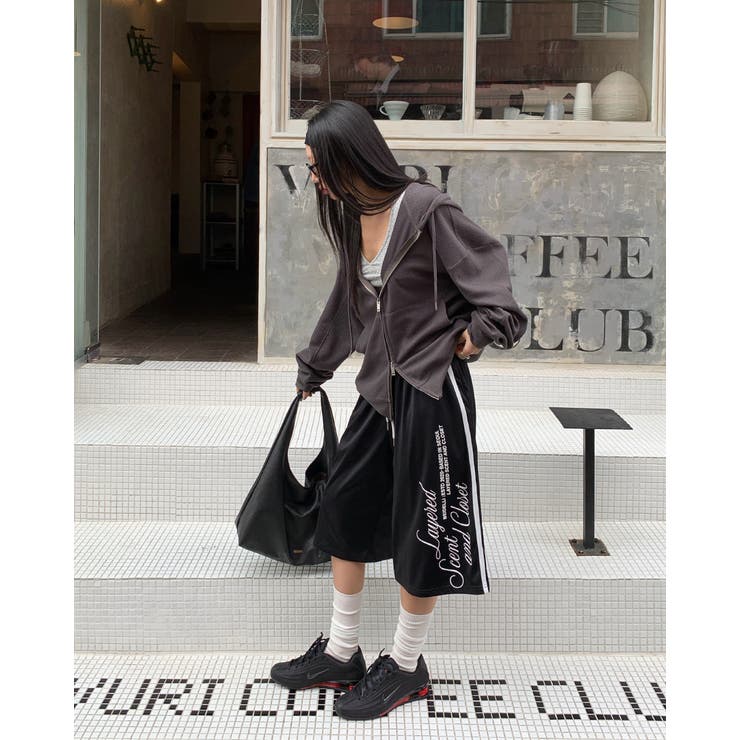 BLACK | ポション レターリングラインバミューダパンツ pt1527 | BEIDELLI