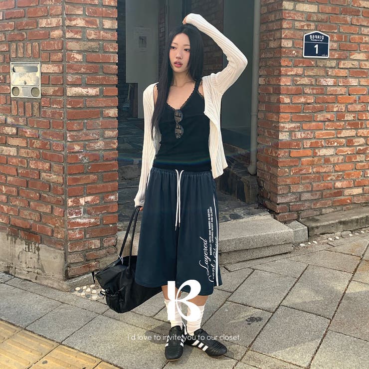 NAVY | ポション レターリングラインバミューダパンツ pt1527 | BEIDELLI