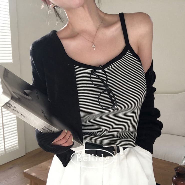 BLACK | ラッパーストライプキャミソール ts1391 | BEIDELLI