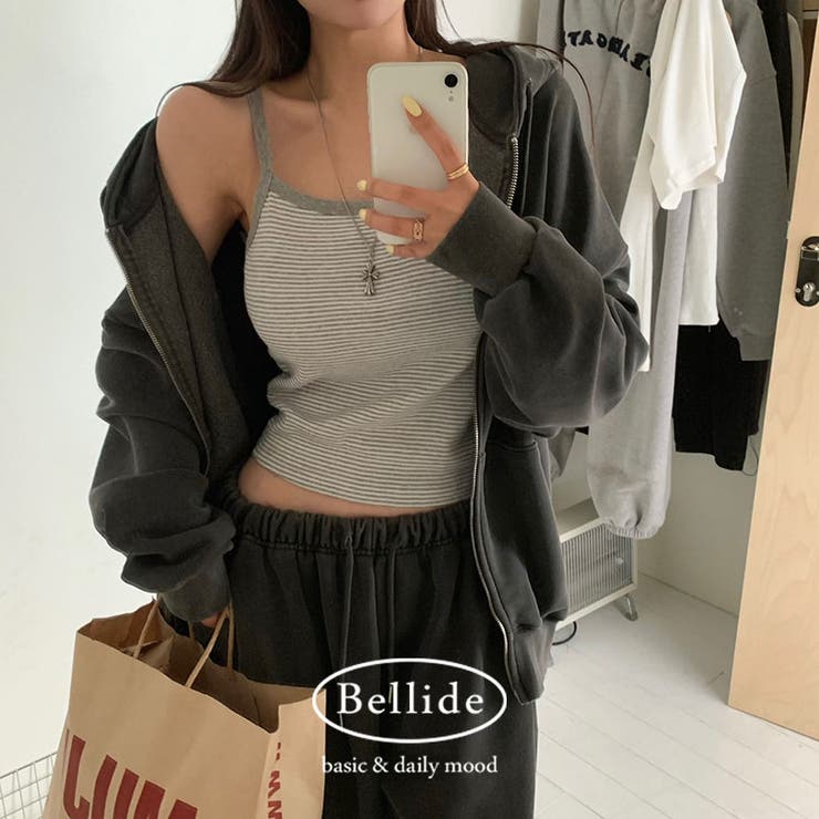 GRAY | ラッパーストライプキャミソール ts1391 | BEIDELLI