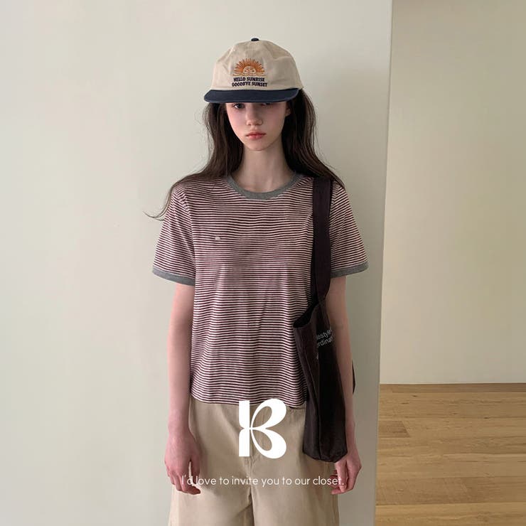 RED | ロミ ストライプ半袖Tシャツ DS26040 | BEIDELLI