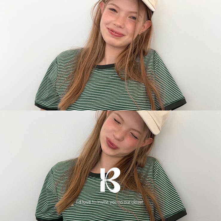 GREEN | ロミ ストライプ半袖Tシャツ DS26040 | BEIDELLI