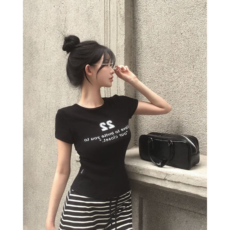 タイニー、リブレタリング半袖Tシャツ ts1417 | BEIDELLI | 詳細画像18 