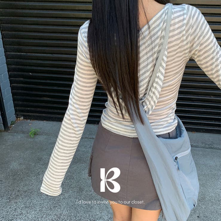 GRAY | ウィッシュ ストライプサマーフードロンT DS26148 | BEIDELLI