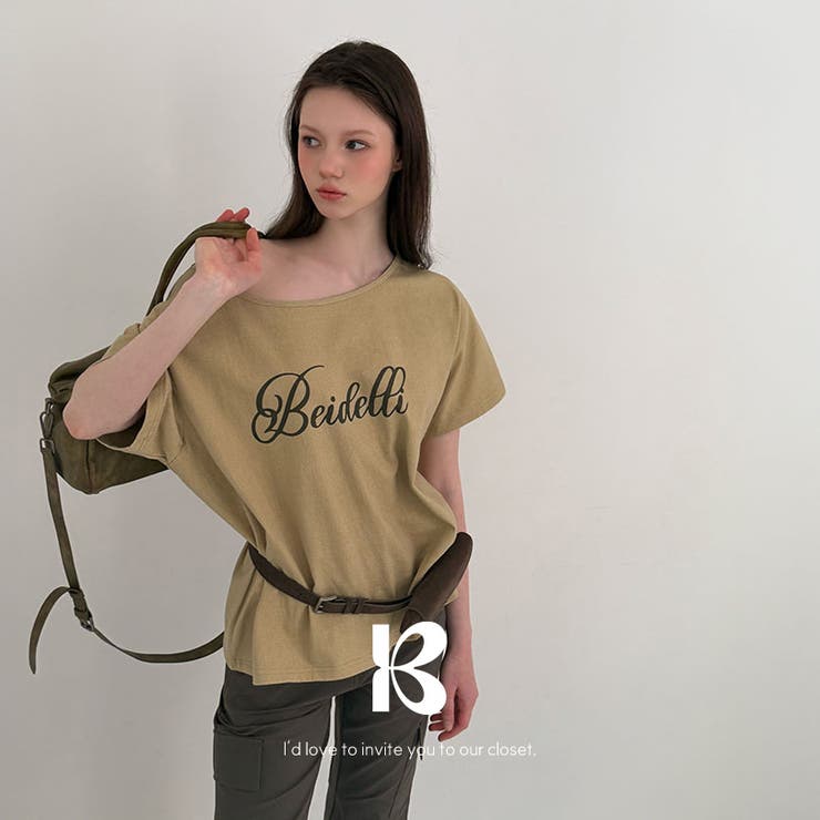 OLIVE GREEN | ウィット ピグメントワンオフショルＴシャツ GZ26312 | BEIDELLI
