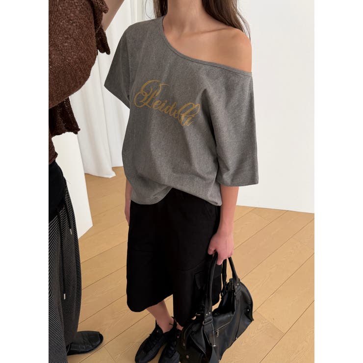 CHARCOAL | ウィット ピグメントワンオフショルＴシャツ GZ26312 | BEIDELLI