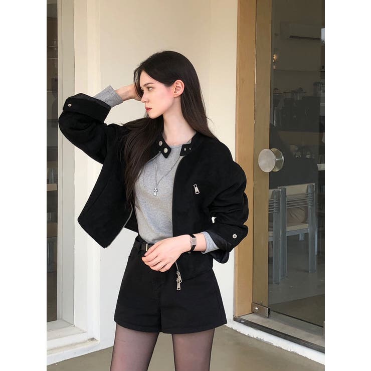 バンドカラー、スエードクロップジャケット jk1144 | BEIDELLI | 詳細画像7 