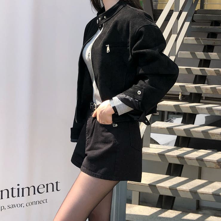 バンドカラー、スエードクロップジャケット jk1144 | BEIDELLI | 詳細画像9 