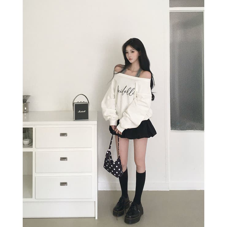 カリー、オフショルダーレタリングスウェット ts1437 | BEIDELLI | 詳細画像10 