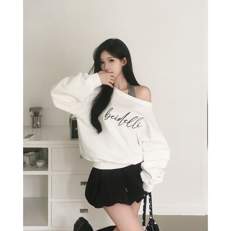 カリー、オフショルダーレタリングスウェット ts1437 | BEIDELLI | 詳細画像11 