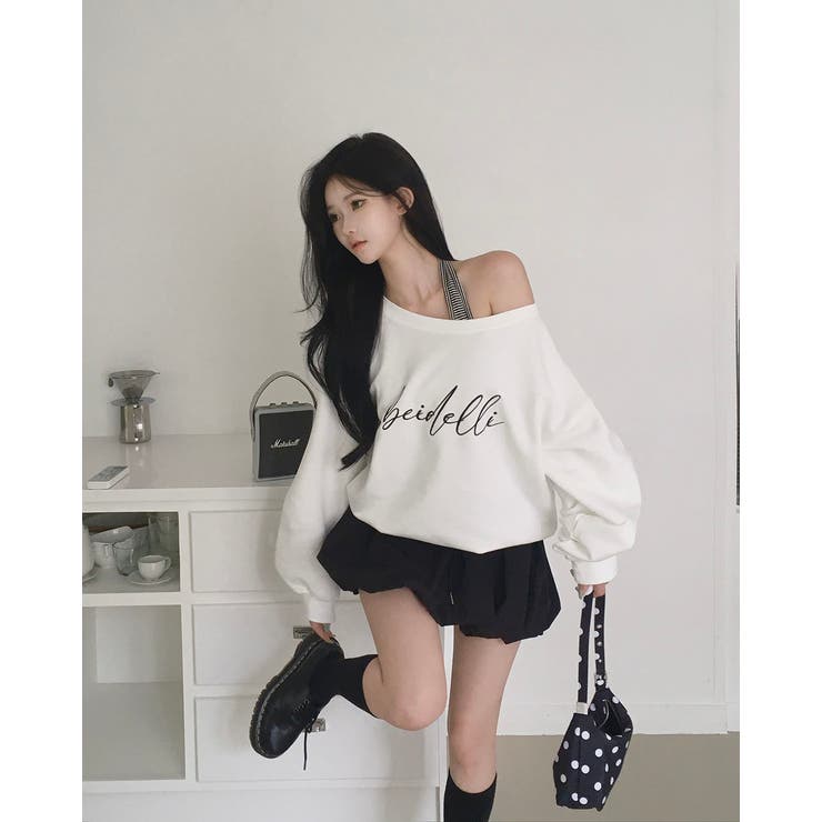 カリー、オフショルダーレタリングスウェット ts1437 | BEIDELLI | 詳細画像9 