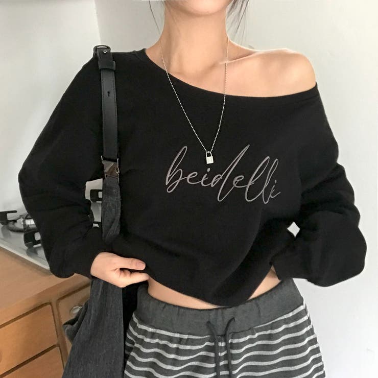 カリー、オフショルダーレタリングスウェット ts1437 | BEIDELLI | 詳細画像8 