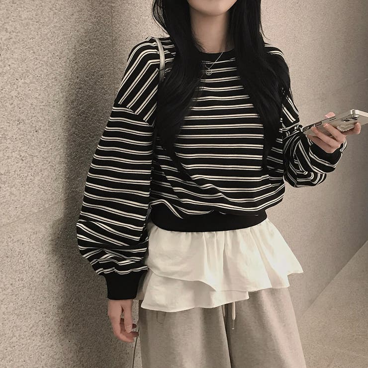 ヘイト、ストライプラウンドトレーナー ts1387 | BEIDELLI | 詳細画像7 