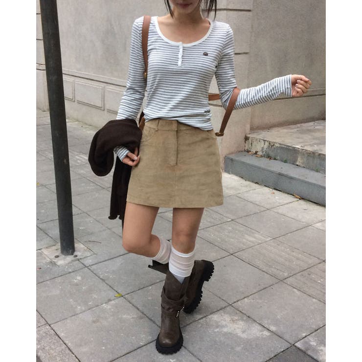 配色ヘンリーネック ストライプTシャツ ts1451 | BEIDELLI | 詳細画像4 