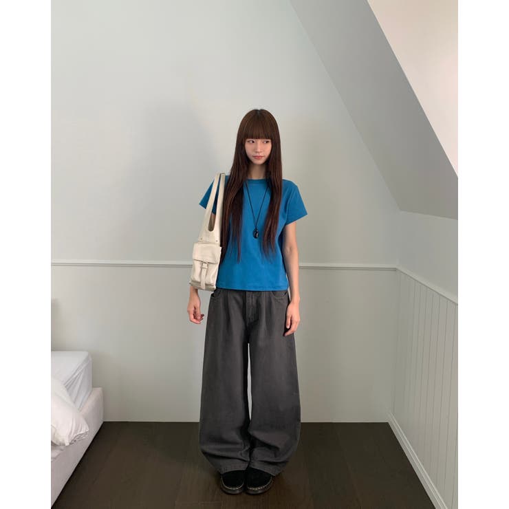 CHARCOAL | グレーン ピンタックローワイドパンツ DS26052 | BEIDELLI