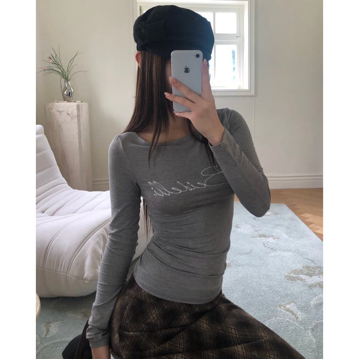 GRAY | ダブルアップ ボートネック長袖Tシャツ DS26074 | BEIDELLI