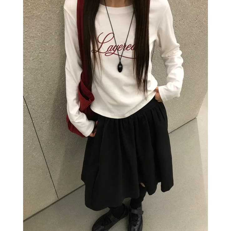 WHITE | ペーパーレタリング長袖 Tシャツ DS26058 | BEIDELLI