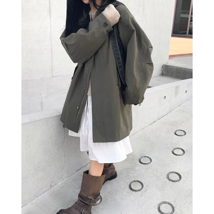 KHAKI | ブロン サファリハイネックハーフジャケット DS26293 | BEIDELLI