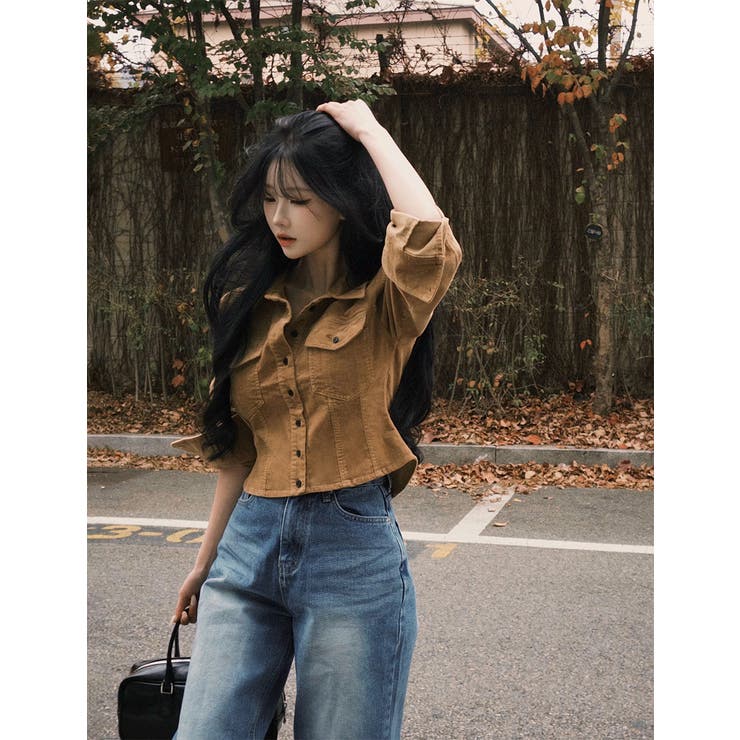 CAMEL | ナッツ、スエードピンタックセミクロップドブラウス bs1183 | BEIDELLI