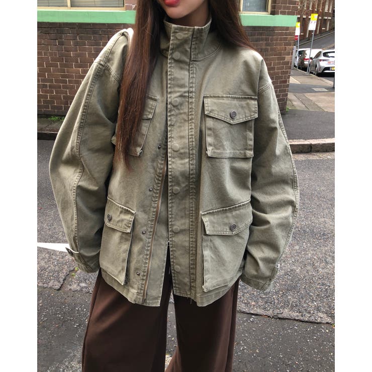KHAKI | ユーティリティ ポケットコットンミリタリージャケット DS26248 | BEIDELLI