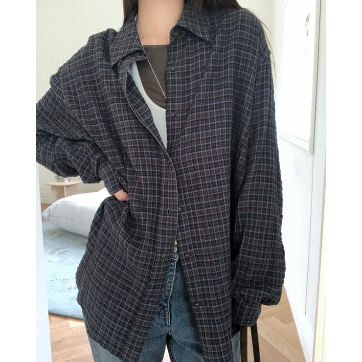 BLUE | エンタ リンクルチェックシャツ DS26292 | BEIDELLI
