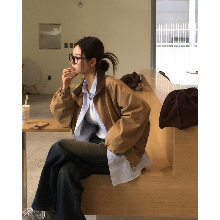 BEIGE | アントリー、配色カラーネックツウェイジャケット jk1156 | BEIDELLI
