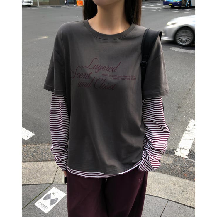 ミックスド レイヤードストライプTシャツ DS26076 | BEIDELLI | 詳細画像1 