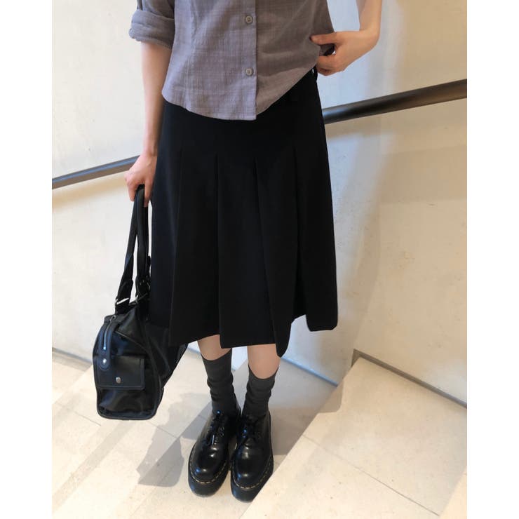 BLACK | エンディ ウールプリーツスカート  | BEIDELLI