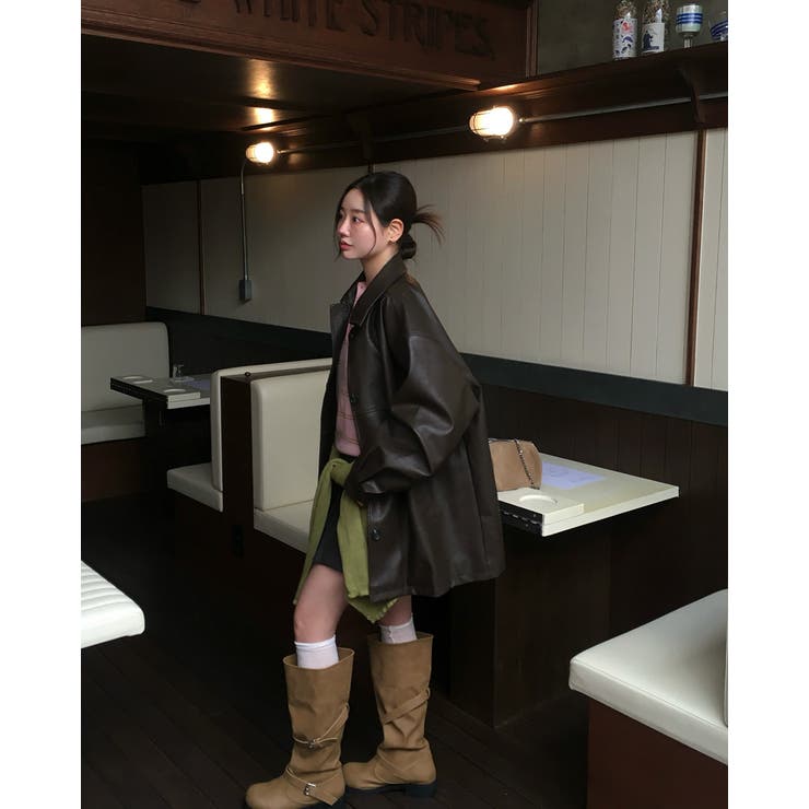 BROWN | アワーレザーミドルジャケット jk1168 | BEIDELLI
