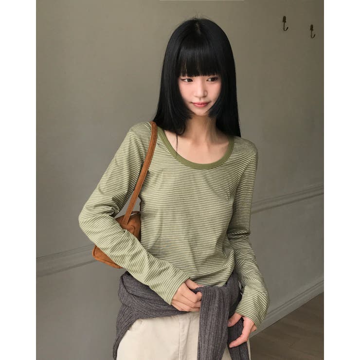 ウィドゥン ストライプUネック長袖Tシャツ DS26237 | BEIDELLI | 詳細画像6 