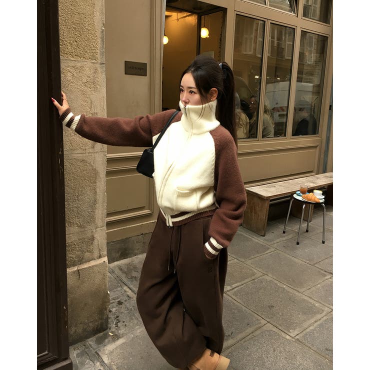 タード 配色ラグランニットジップアップ jp1199 | BEIDELLI | 詳細画像4 