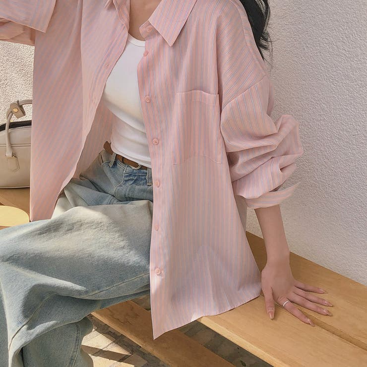 アロ、ストライプオーバーフィットシャツ bs1190 | BEIDELLI | 詳細画像7 