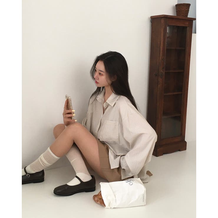 アロ、ストライプオーバーフィットシャツ bs1190 | BEIDELLI | 詳細画像10 