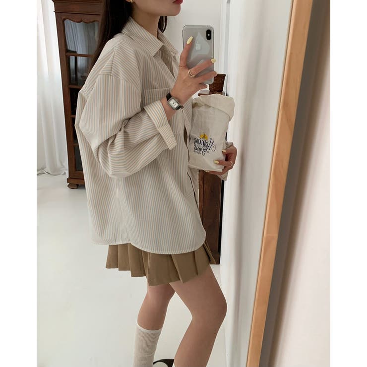 アロ、ストライプオーバーフィットシャツ bs1190 | BEIDELLI | 詳細画像12 