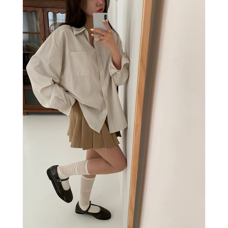 アロ、ストライプオーバーフィットシャツ bs1190 | BEIDELLI | 詳細画像13 