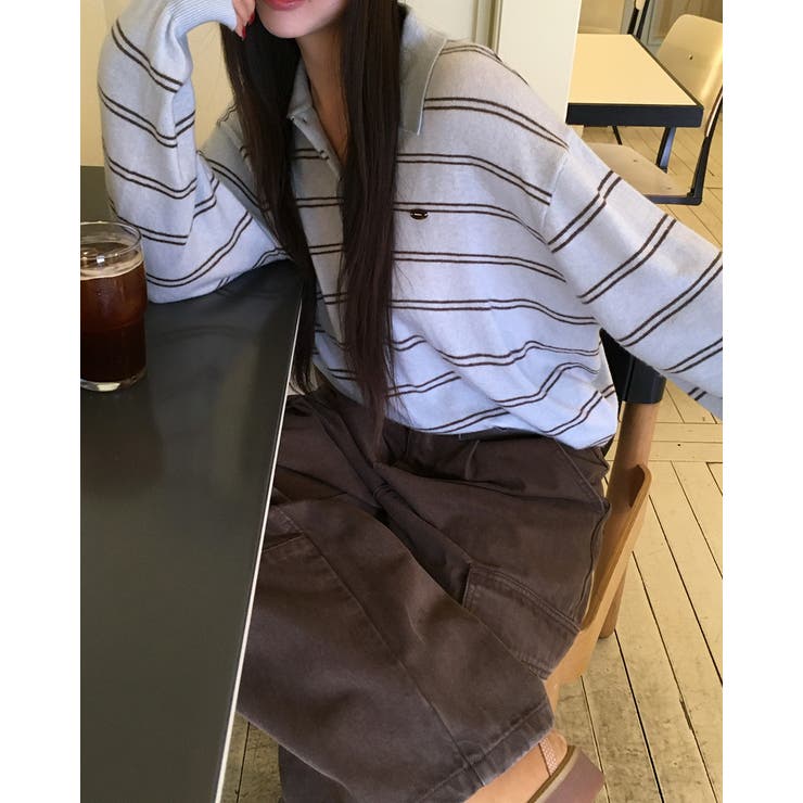 ダブルストライプ襟付きニット nt1309 | BEIDELLI | 詳細画像6 